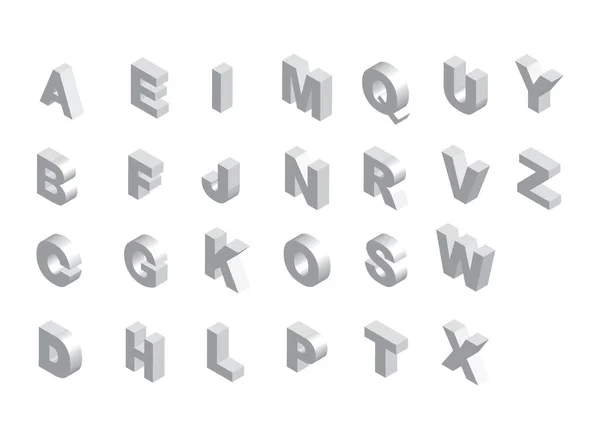 Isometric Capital Letters Swedish Font Typescript — Stock vektor