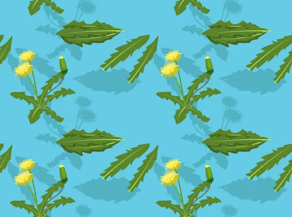 Vegetable Kind Dandelion Green Background Seamless Wallpaper — 스톡 벡터