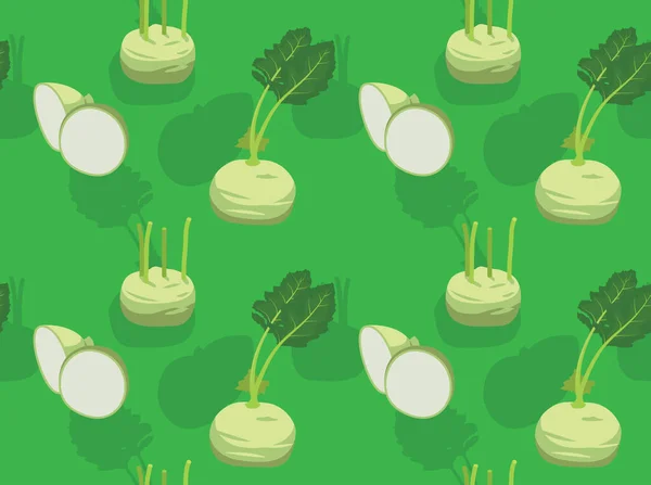 Légumes Sorte Kohlrabi Sans Couture Fond Écran — Image vectorielle
