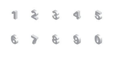 3d Numaralar Isometric Vektörünü Canlandır