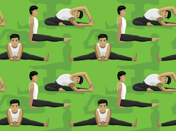 Manga Yoga Man Cartoon Nach Vorne Gebeugt Hintergrund — Stockvektor