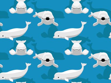 Hayvan Beluga Balina Çizgi Filmi Kusursuz Arkaplan Duvar Kağıdı