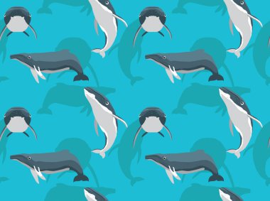 Hayvan Kambur Balina Çizgi Filmi Kusursuz Arkaplan Duvar Kağıdı