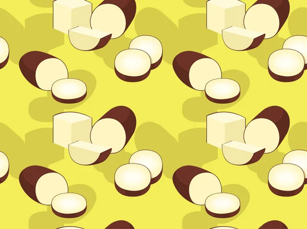食品チーズスモークベクトルシームレスな背景壁紙 — ストックベクタ