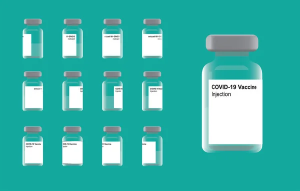 Covid19 Vaccine Bottle Animation Rotate Vector Illustration - Stok Vektor