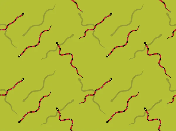 Milk Snake Animation Sequence Cartoon Character Vector Seamless Background Wallpaper — Stock Vector