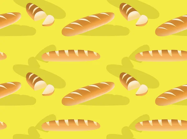 Various French Bread Vector Seamless Background Wallpaper — Vector de stock