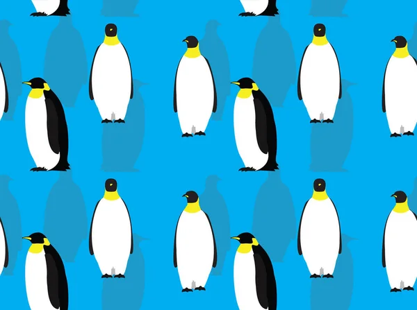 Vários Imperador Pinguim Cartoon Fundo Sem Costura Padrão Wallpaper — Vetor de Stock