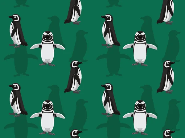 Olika Afrikanska Pingvin Stående Tecknad Bakgrund Sömlös Mönster Bakgrund — Stock vektor
