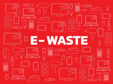 E-Atık Kırmızı Arkaplan Kusursuz Duvar Kağıdı