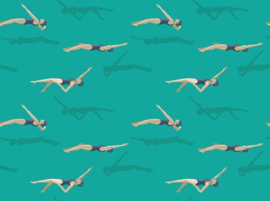 Yüzen Sırtüstü Kadın Dış Hatları Kusursuz Duvar Kağıdı 01