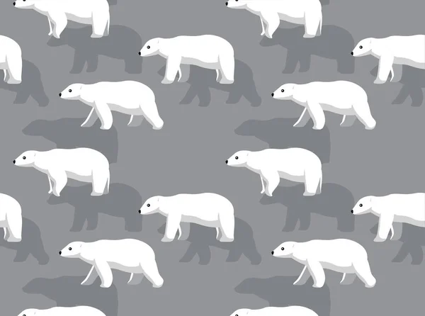 Polar Bear Walking Tecknad Vektor Illustration Sömlös Mönster Bakgrund — Stock vektor