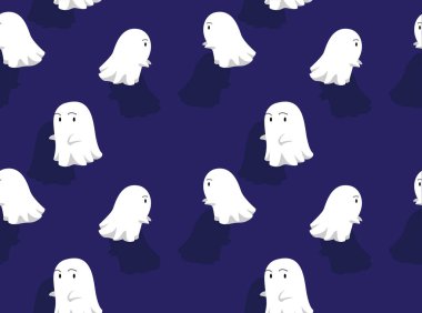 Hayalet Sevimli Yüzen Çizgi Film Kusursuz Arkaplan Duvar Kağıdı 01