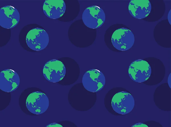 Earth Spinning Vector Seamless Background Wallpaper — Vetor de Stock