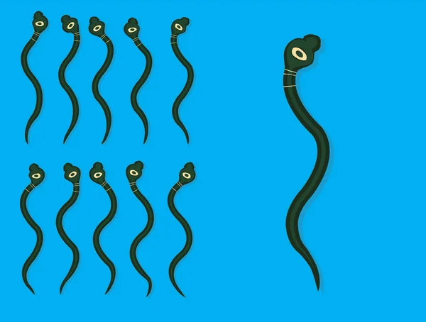Animal Animation Sequence Spectacled Cobra Kígyó Rajzfilm Vektor — Stock Vector