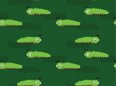 Tırtıl Sevimli Çizgi Film Vektörü Kusursuz Arkaplan Duvar Kağıdı 01