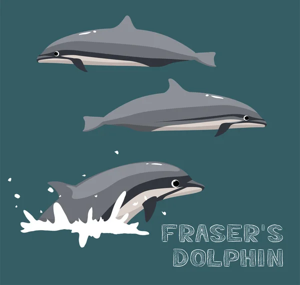 Ilustración Vectores Dibujos Animados Delfines Fraser — Vector de stock