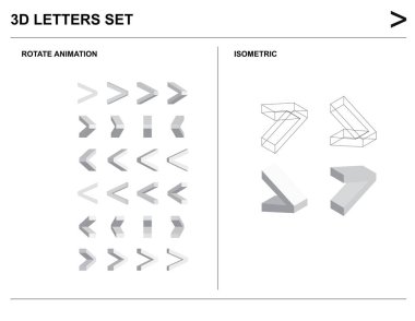 3d Alfabe İmza Harflerinden Daha Büyük Isometric Wireframe Vector Animasyon Ayarları