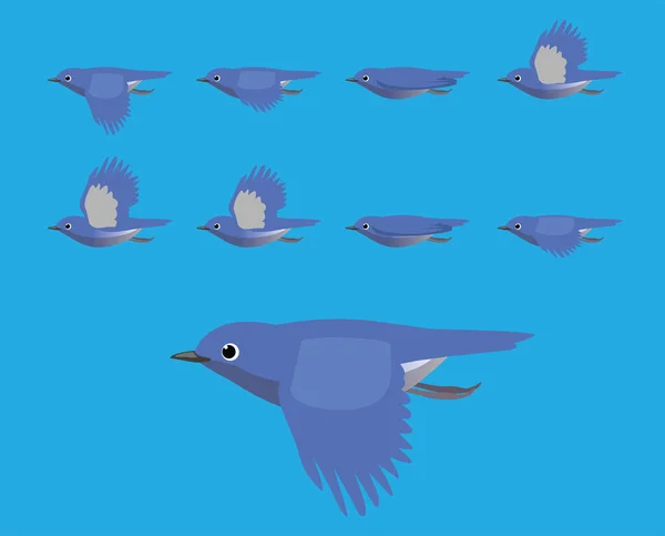 Bird Bluebird Flying Cartoon Animation — стоковый вектор