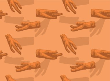 Buharda pişmiş Tavuk Ayakları Dim Sum Vektör Kusursuz Arka plan Duvar Kağıdı 01