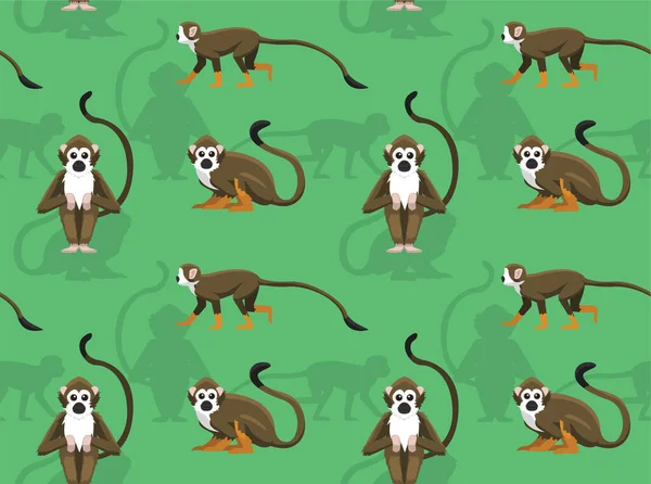Squirrel Monkey Cute Cartoon Vector Seamless Background Wallpaper — Zdjęcie stockowe