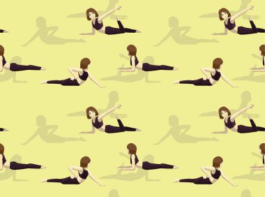 Yarı Kurbağa Pozu Manga Yoga Duruş Vektörü Kusursuz Duvar Kağıdı 01