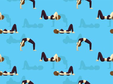 Yukarı Bow Poose Manga Yoga Özel Duruş Vektörü Kusursuz Duvar Kağıdı 01