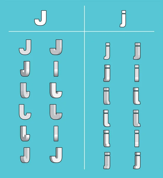 Lettres Capitales Animation Minuscules — Image vectorielle