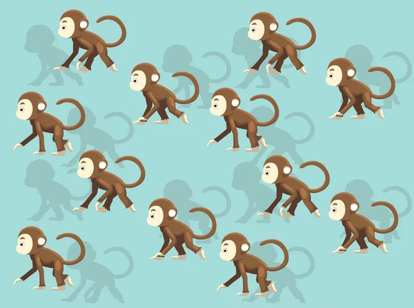 猴行走侧集矢量无缝隙背景图 — 图库矢量图片