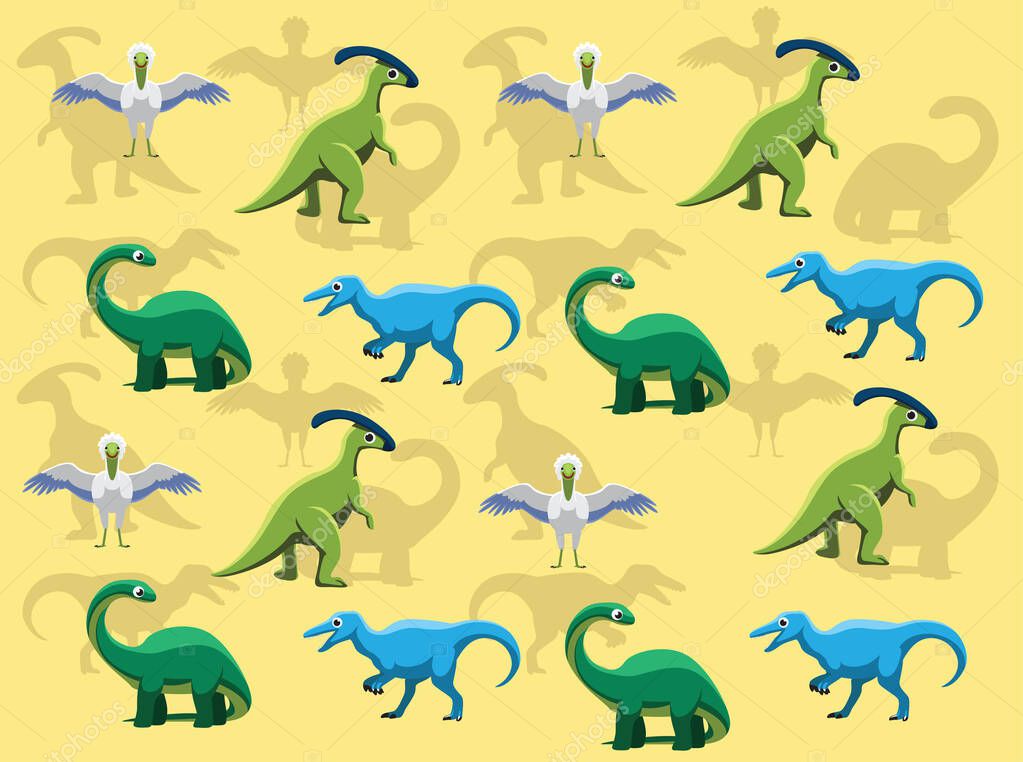 Vector de varias especies de dinosaurios Fondo sin costura Fondo de pantalla-01  2023