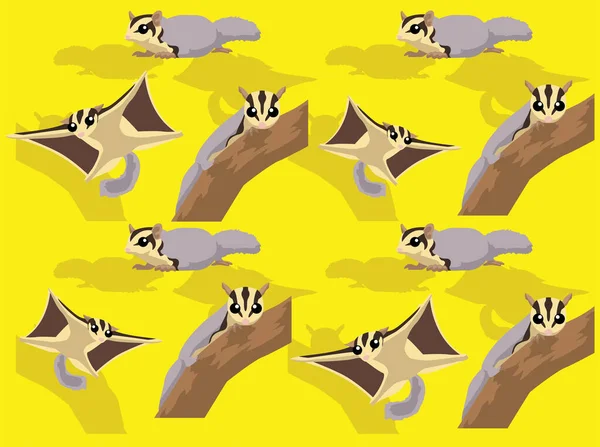 Animal Australian Sugar Glider Bonito Cartoon Fundo Wallpaper — Vetor de Stock