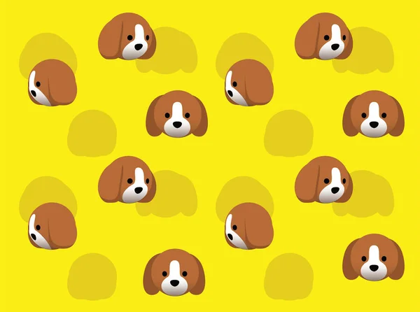 Animal Head Beagle Dog Animate Spinning Vector Illustration Seamless Background — 스톡 벡터