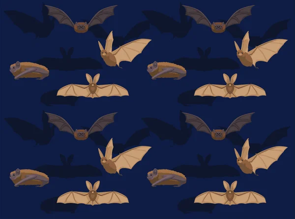 Animal Bat Brown Long Eared Noctule Vector Illustration Fondo Sin — Vector de stock