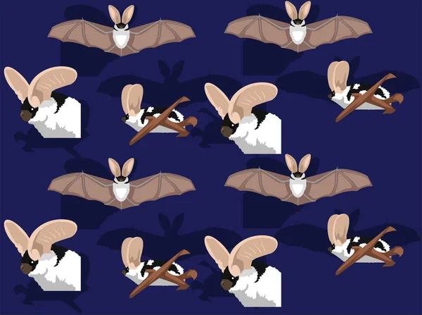 Ζωικό Spotted Νυχτερίδα Γελοιογραφία Διάνυσμα Εικονογράφηση Απρόσκοπτη Ιστορικό — Διανυσματικό Αρχείο