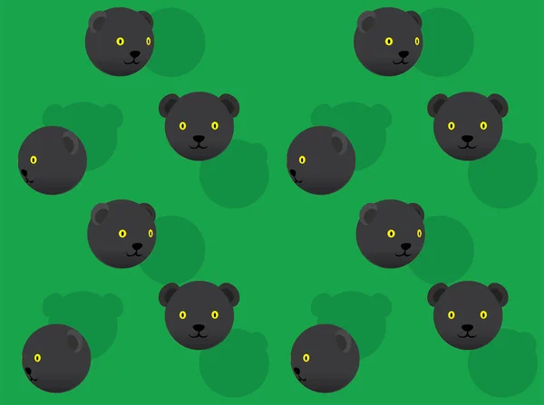 Animal Head Ball Panther Cartoon Vector Illustration Seamless Background — Stockový vektor