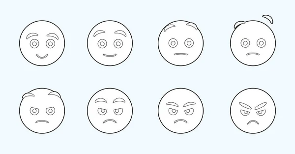 Emoji Rosto Muda Animação Irritado Personagem Dos Desenhos Animados Ilustração —  Vetores de Stock