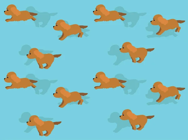 Animacja Zwierząt Dog Cocker Spaniel Running Cartoon Vector Ilustracja Płynne — Wektor stockowy