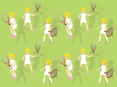 Manga Kadın Forehand Kesimi Tenis Kusursuz Arka plan 01