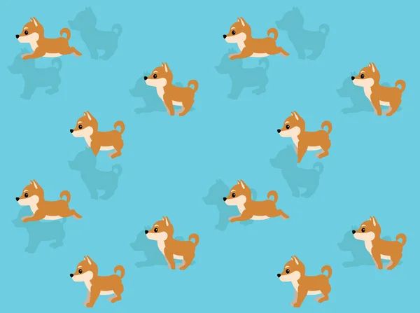 Animación Animal Perro Shiba Inu Dibujos Animados Vector Ilustración Fondo — Vector de stock
