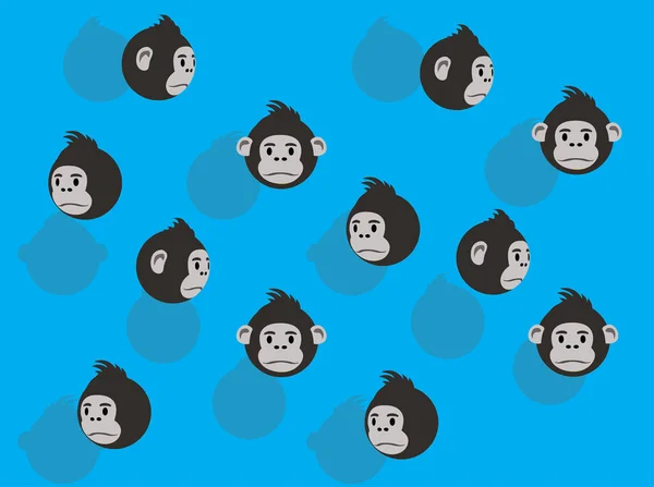 Персонаж Мультфильма Animal Ball Head Animation Gorilla — стоковый вектор