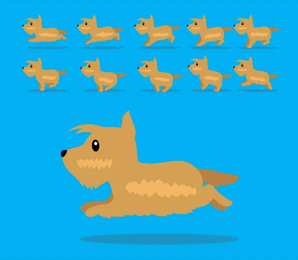 Animal Animation Sequence Dog Scottish Terrier Cartoon Vector Gold — Vetor de Stock