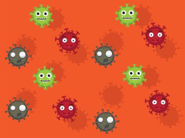 Çeşitli Coronavirus Çizgi Filmleri Kusursuz Arkaplan