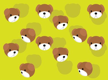 Hayvan 3D Baş Buldog Çizgi Film Çizimi Kusursuz Arkaplan