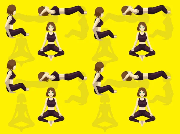 Liegender Gebundener Winkel Pose Yoga Manga Tutorial Wie Hintergrundbilder — Stockvektor