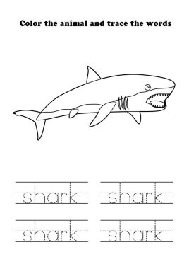 Çalışma Kağıdı Köpek Bağı Renklendirme İzleme Su Hayvanları