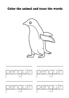 Çalışma Kağıdı Adelie Penguen Renk İzleme Öğrenme