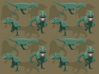 Dinozor Allosaurus Çizgi Film Karakteri Kusursuz Duvar Kağıdı Arkaplanı