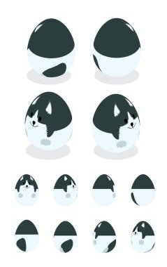 Yumurta Sınırı Collie Köpek Paskalya Köpeği Isometric Dönen Animasyon Çerçevesi