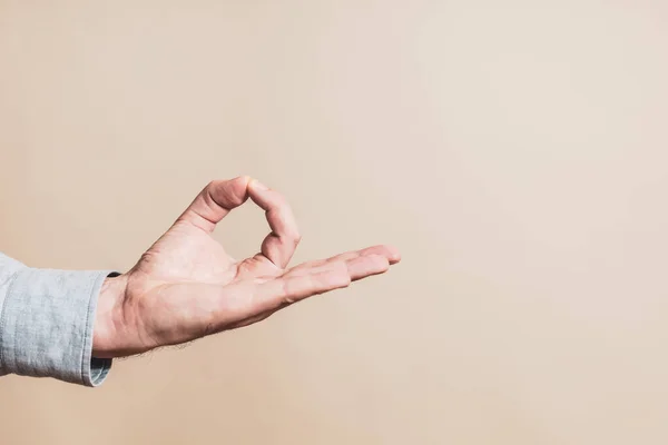 Närbild Bild Manlig Hand Meditera — Stockfoto