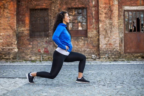 Belle Femme Aime Exercer Plein Air — Photo